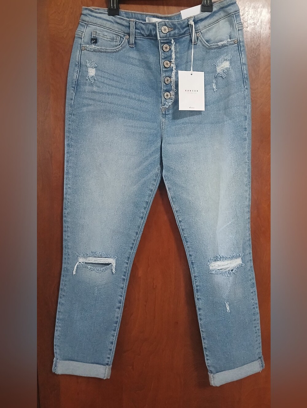 NWT KanCan Distressed Boyfriend Jeans